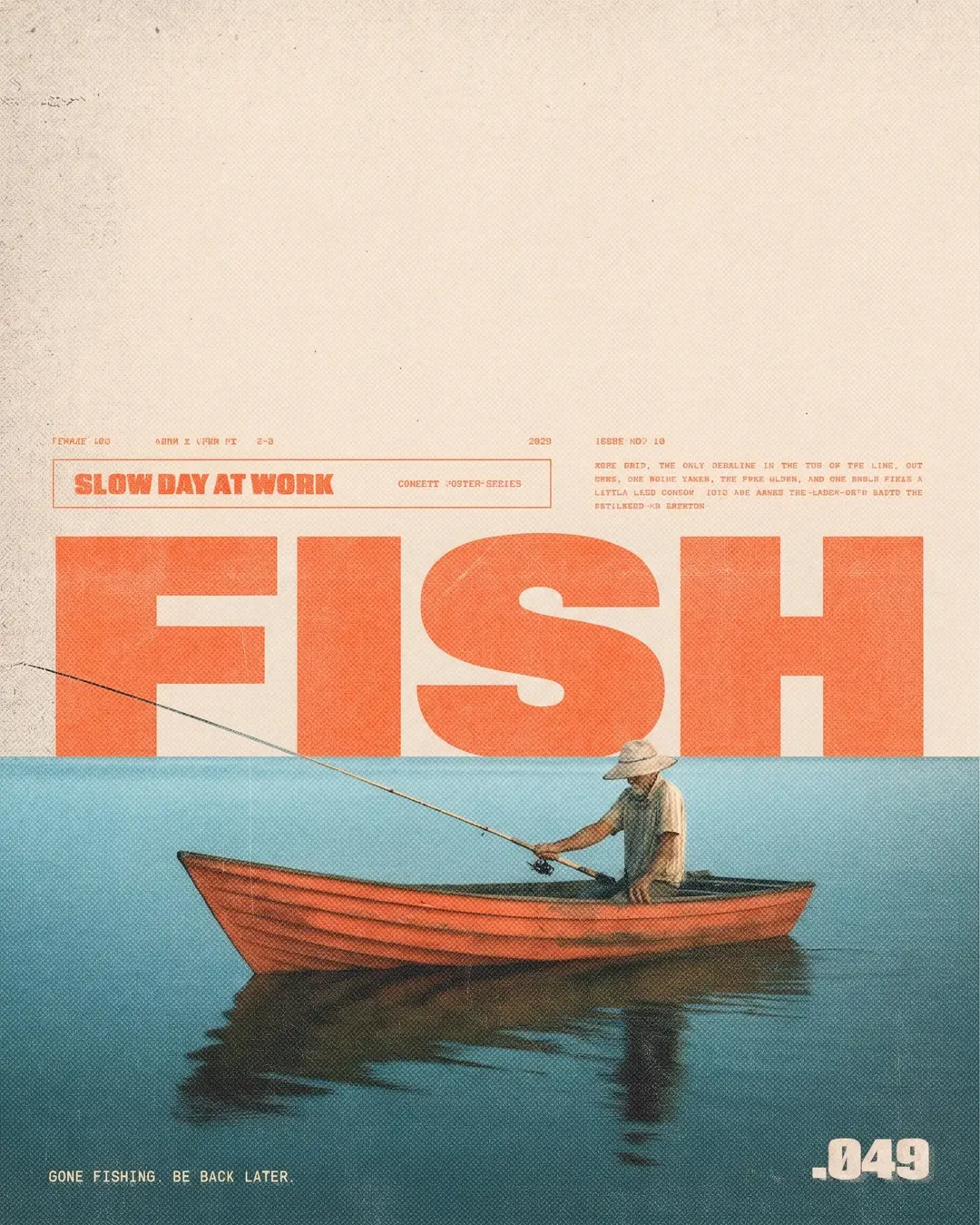 将WORK文字修改为FISH后的海报