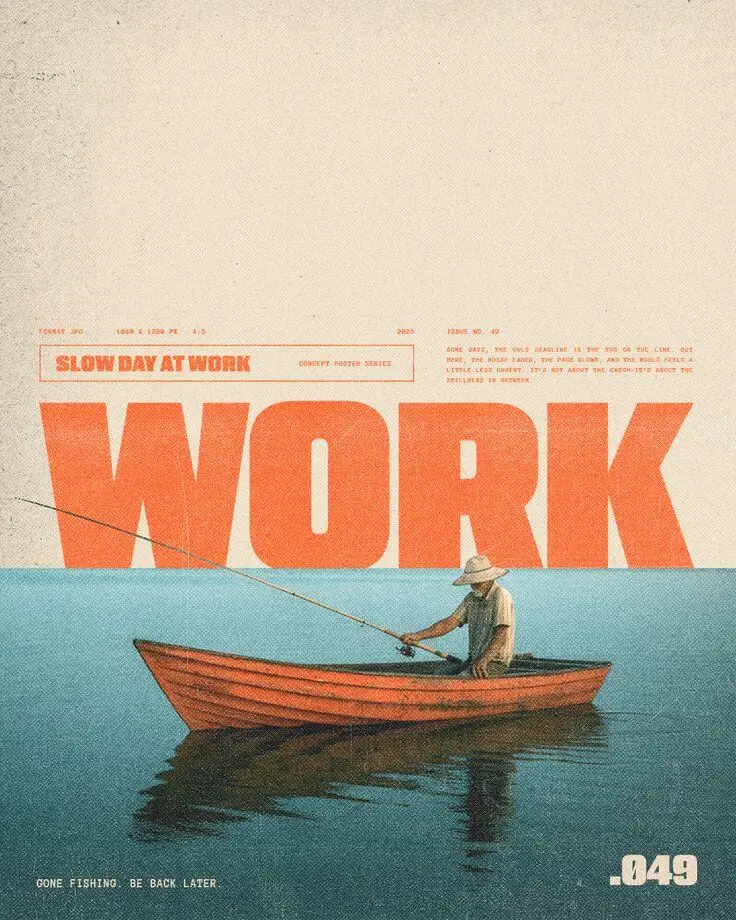 修改前的WORK文字海报